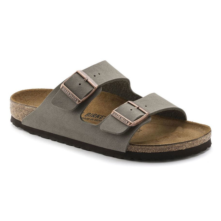Birkenstock Arizona Birkibuc Sandal | Stone | Narrow - Women's (0151213) - Image 2